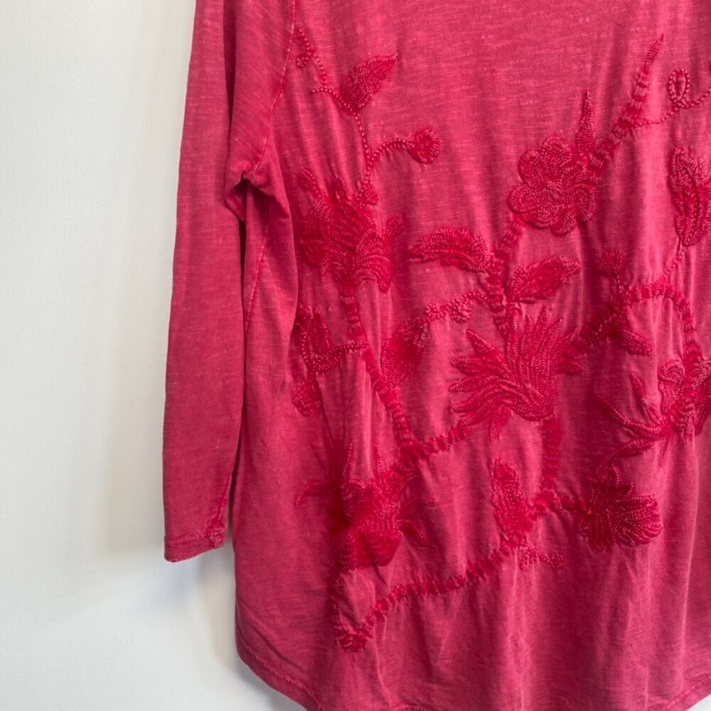 Lucky Brand Pink Crochet Floral Long Sleeve Top - Picture 2 of 11